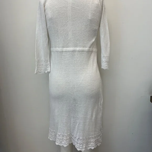 ๐ค Stewart+Brown Organic Linen Knit Dress โ White, Small ๐ค - Picture 4 of 4